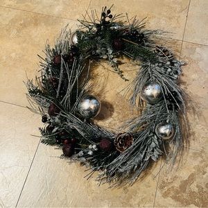 Glittery Silver Holiday Wreath